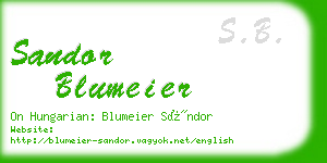 sandor blumeier business card